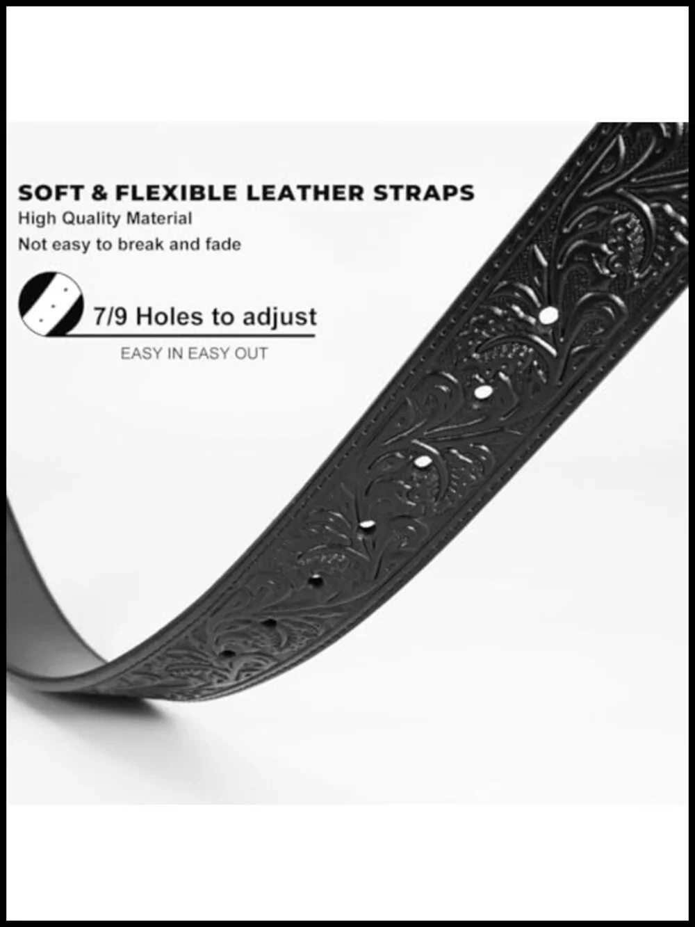 Premium Embossed Cowboy Leather Belt Strap Cowgirl Western Gifts